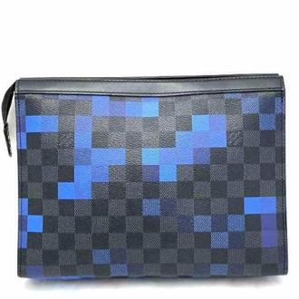 Louis Vuitton Pre-owned Clutches, male, Multicolor, Size: ONE SIZE Pre-owned Pochette Voyage MM Damier Graphite Clutch Bag