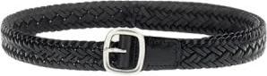 Hereu Gevlochten leren riem - Dames - Riemen - Zwart - 90 CM - Leer - Accessoires