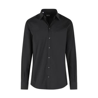 Dolce & Gabbana Casual Shirts, male, Black, Size: 3XL Camicia con colletto a punta