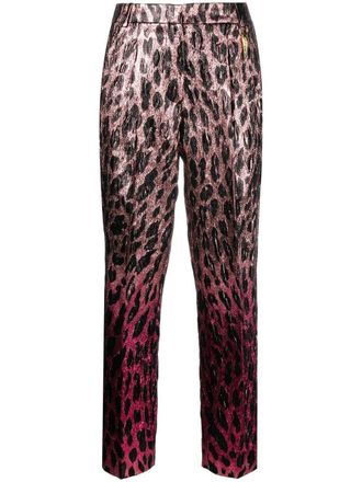 Roberto Cavalli Pantaloni crop animalier - Rosa