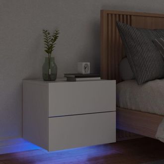 vidaXL Comodino a Parete con Luci led Bianco - Vidaxl