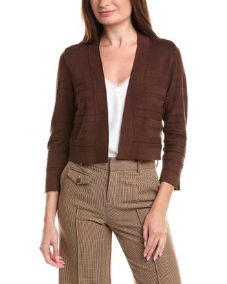 Jones New York Cropped Striped Stitch Shrug
