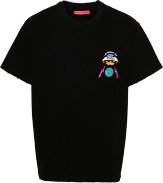 Members of the Rage illustration-print cotton T-shirt - men - Cotton - M - Black