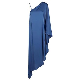 Nouvelle/Silk95Five Blauwe Asymmetrische Zijden Jurk - Dames - Feestkleedjes - Blauw - S - Kleedjes