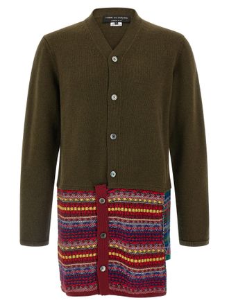 Comme Des Gar&ccedil;ons Mens Jacquard Insert Cardigan