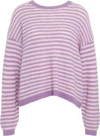 American Vintage Oversized Violet Pullover With Horizontal Stripes