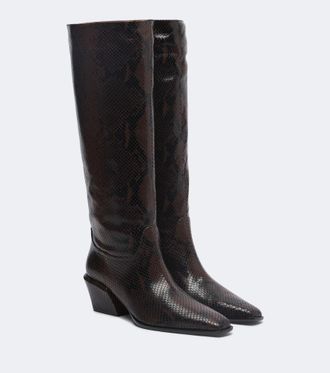 PARIS TEXAS Botas altas Bettina de piel grabada