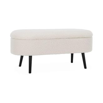 Sweeek Banco de arc&oacute;n, pie de cama con revestimiento de borreguito