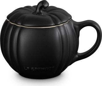 LE CREUSET Pumpkin Stoneware Mug in Licorice at Nordstrom