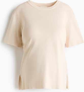 H&M MAMA T-Shirt aus Feinstrick - Beige