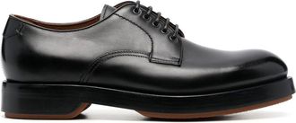 Ermenegildo Zegna polished-leather Derby shoes - men - Calf Leather/Rubber/Calf Leather - 12 - Black