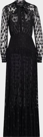 Ulla Johnson Carla Polka Dot Lace Long-Sleeve Dress