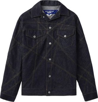 Junya Watanabe contrast-stitching denim jacket - men - Cotton - L - Blue