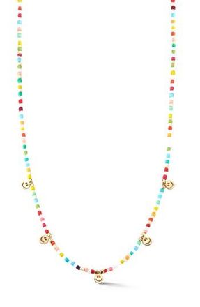 Sphera Milano Smiley Face Charm Beaded Choker Necklace in Gold at Nordstrom Rack