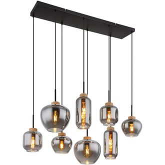 Globo Lighting L&aacute;mpara Colgante - Matt - Negro - Vidrio Vidrio Ahumado - - Globo