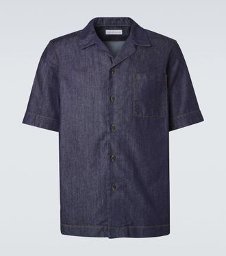 Dries Van Noten Cotton denim bowling shirt