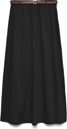 Vero Moda Maxirock VERO MODA VMLUNA ANKLE SKIRT JRS NOOS, Damen, Gr. XS, schwarz, Jersey, Obermaterial: 50% Baumwolle, 50% Polyester, unifarben, kn&ouml;chellang, R&ouml;