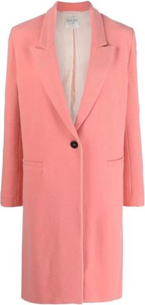 Forte_Forte Roze Wollen Kasjmier Jas - Dames - Mantel - Roze - XS - Wol - Jassen