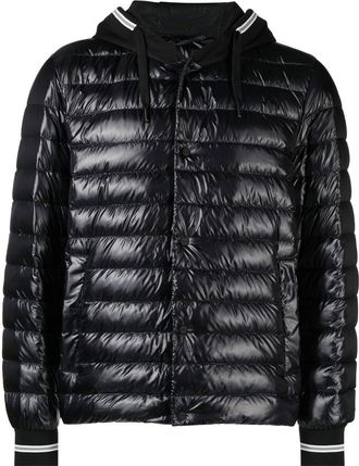 Herno drawstring hooded down jacket - men - Polyamide/Polyamide/Cotton/Polyester/Goose Down/Feather - 54 - Black