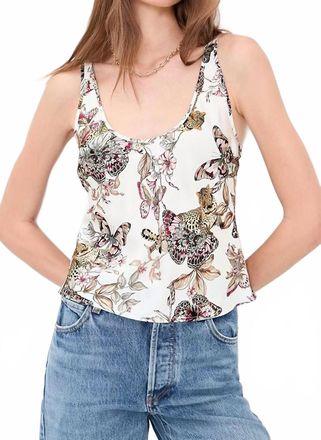 L'agence Eddie Bias Tank Top In White Multi Butterfly