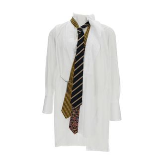 Junya Watanabe Formal Shirts, male, White, Size: S Long Cotton Shirt