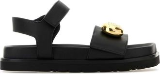 Loewe Womens Black Leather Pebble Sandals - Size EU 38