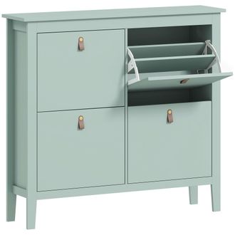 HOMCOM Zapatero estrecho 105x24x95.5 cm verde