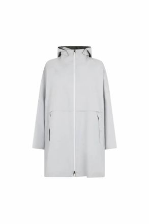 Herno Womens Hooded Zip Raincoat Jacket In Ice