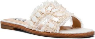Steve Madden Hadyn Womens Sandals Bone Raffia Shell : 6.5 M, Leather