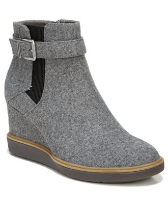 Dr. Scholls Womens Jacinda Wedge Booties In Gray Flannel Fabric