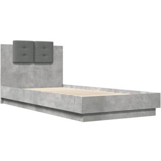 vidaXL Vidaxl - Bed Frame with led without Mattress Concrete Grey 100x200 cm