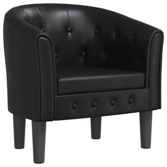 vidaXL Sill&oacute;n Cuero Sint&eacute;tico Negro Vidaxl