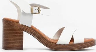 Hush Puppies Womens Hush Puppies GEORGIA Womens Leather Sandals White - Size: 5