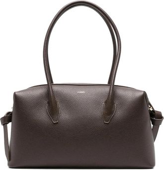Yuzefi Bruine leren handtas met knoopdetail - Dames - Schoudertassen - Bruin - ONE Size - Leer - Tassen
