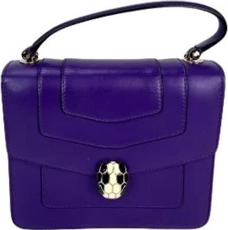 Bulgari Pre-owned Serpenti Forever Top Handle Crossbody Tas - Dames - Vintage Handtas - Paars - ONE Size - Leer - Vintage