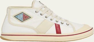 Bottega Veneta Mens Eliot Canvas Mid-Top Sneakers