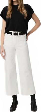Paige Anessa Wide Leg Jeans In Toasted Ecru