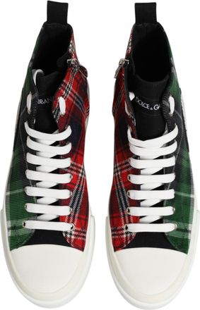Dolce & Gabbana Multicolor Cotton High Top Men Sneakers Shoes Co+wv+13lf