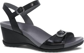 Dansko Womens Arielle Adjustable Wedge Sandal In Black