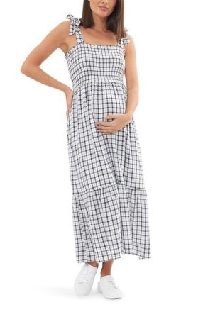 Ripe Phoebe Smocked Dress in White /Navy at Nordstrom, Size X-Small Au