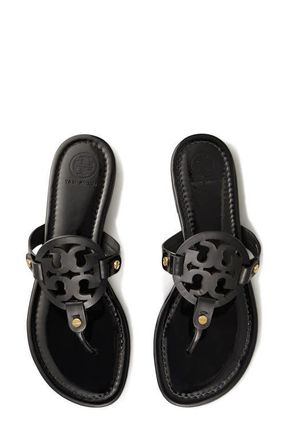 Tory Burch Miller Thong Sandal in Perfect Black at Nordstrom, Size 10.5