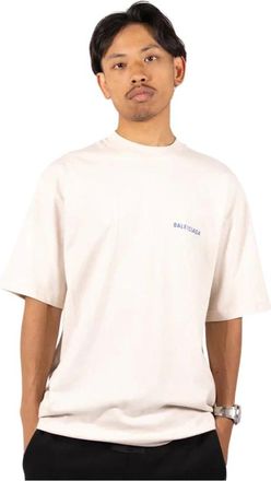 Balenciaga T-Shirts, male, White, Size: 2XS Badge Logo Tee