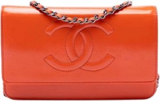 Chanel Wallet on Chain Pre-owned (Pelle Caviale Verniciata) - - Pre-owned - Donna - Arancione - ONE SIZE