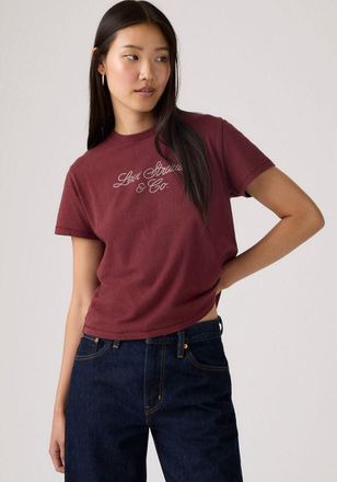 Levi's T-Shirt LEVIS GRAPHIC CLASSIC T, Damen, Gr. XS (34), levis script tawny, Single Jersey, Obermaterial: 100% Baumwolle, figurumspielend h&uuml;ftlang, Rundha