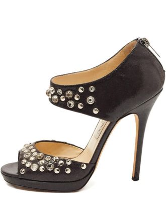 Jimmy Choo London 125mm stud-embellished heeled sandals - Black