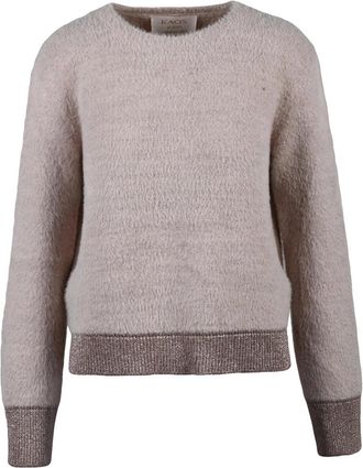 Kaos Pink Luminous Lam&eacute; Polyamide-Blend Crewneck Sweater