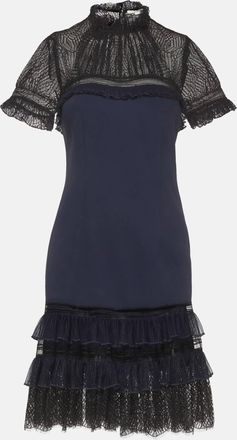 Jonathan Simkhai Jonathan Simkhai Blue Tulle And Crepe Mini Dress