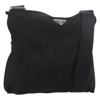 Prada Pre-owned Cross Body Bags, female, Black, Size: ONE SIZE Pre-owned Vintage Nylon Shoulder Bag