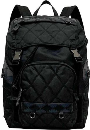 Prada Black Nero Nylon Leather Backpack (Pre-Owned)