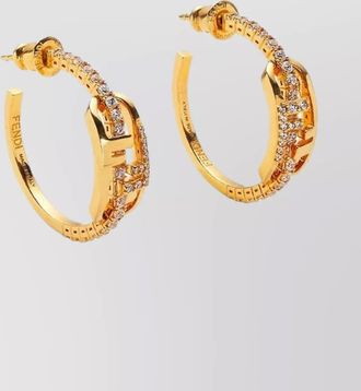 Fendi hoop earrings embellished stones